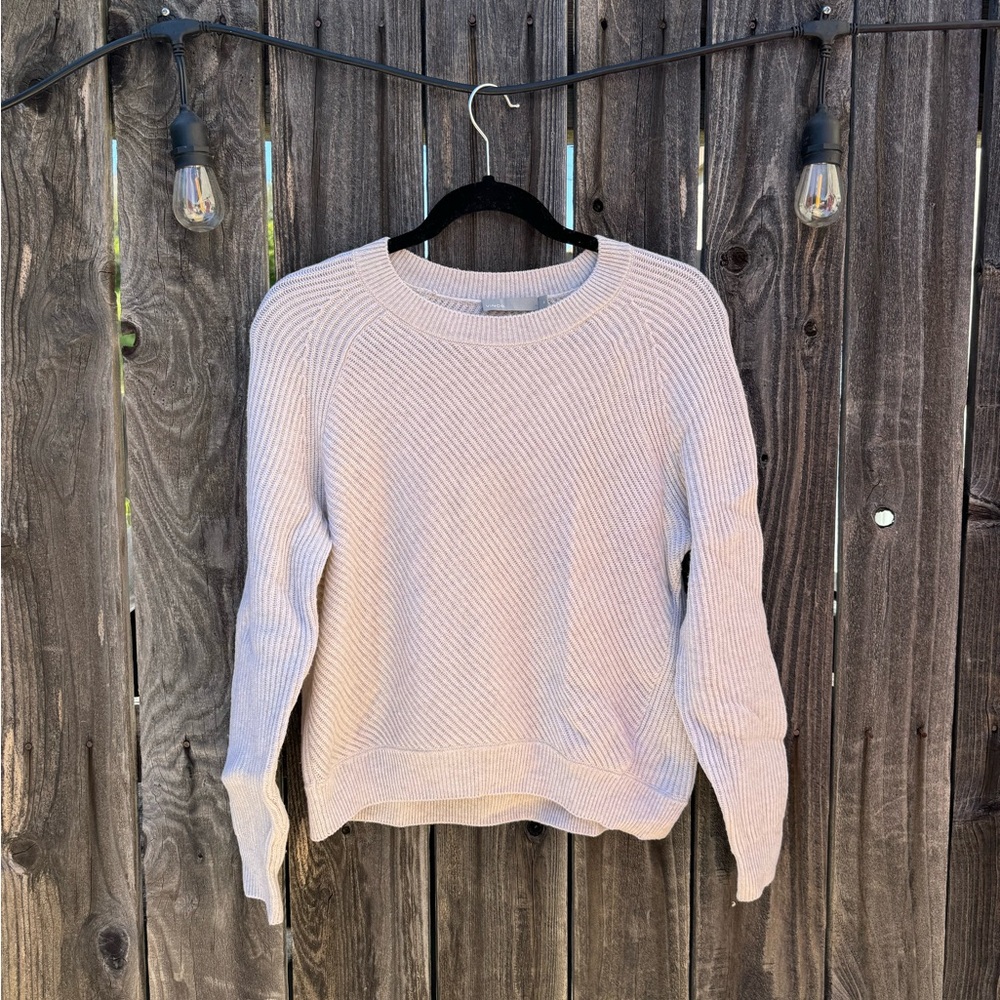 Vince Wool and Cashmere Creamy Grey Crew Neck Long Sleeve Sweater Sz XS